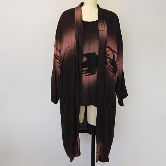 Bamboo 100% Rayon Art to Wear Top Sweater Set One Size New Lagenlook Womens - Picture 5 of 11